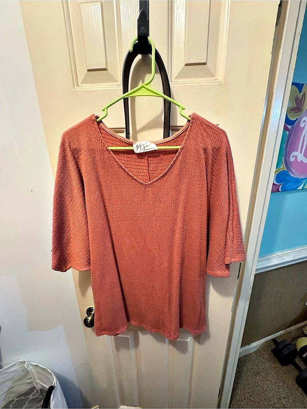 Short Sleeve Tunic in Coral Like New